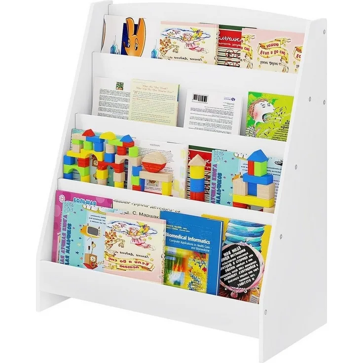 EUGAD Kinderregal, 1-tlg, Bücherregal mit 4 offenen Fächer aus MDF