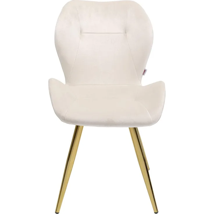 Kare Design Stuhl Viva, Creme, Esszimmerstuhl, Polsterstuhl, Samtoptik, 47cm Sitzhöhe, 82 x 50 x 59 cm (H/B/T)