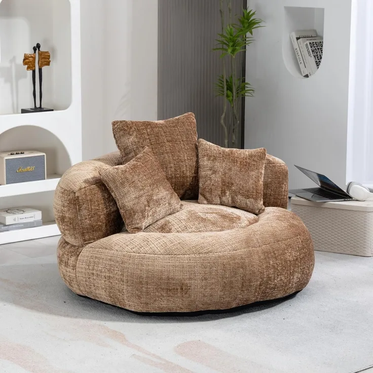 Couch Lounger Boneless Sitzsack Gaming Chenille Bezug Braun