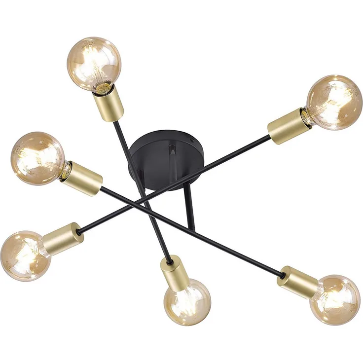 Design Deckenleuchte CROSS mehrflammig, Schwarz & Bronze Ø 56cm