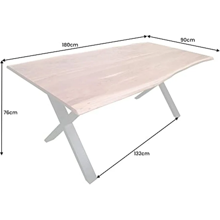 riess-ambiente Baumkantentisch MAMMUT NATURE 180cm braun / schwarz (Einzelartikel, 1-St), Massivholz · Metall · 2,5cm Tischplatte · X-Gestell · Industrial – Bild 3