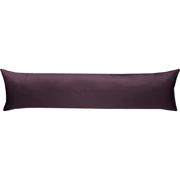 Mako Satin Seitenschläferkissen Bezug uni / einfarbig brombeer 40x200 cm – Bild 1