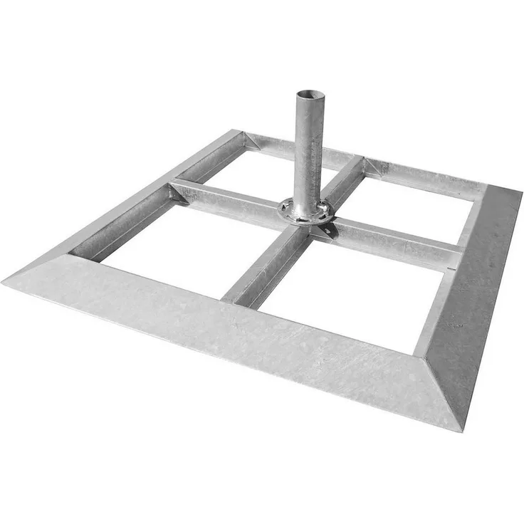 Delschen Betonschirmständer Plattenständer für Sonnenschirm Schirmständer Stahl 1090x1090x60 mm
