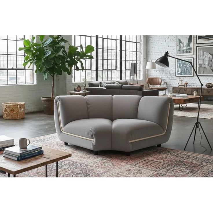 KAWOLA Sessel LAYLA Eckelement Velvet taupe 74 x 99 x 166 cm