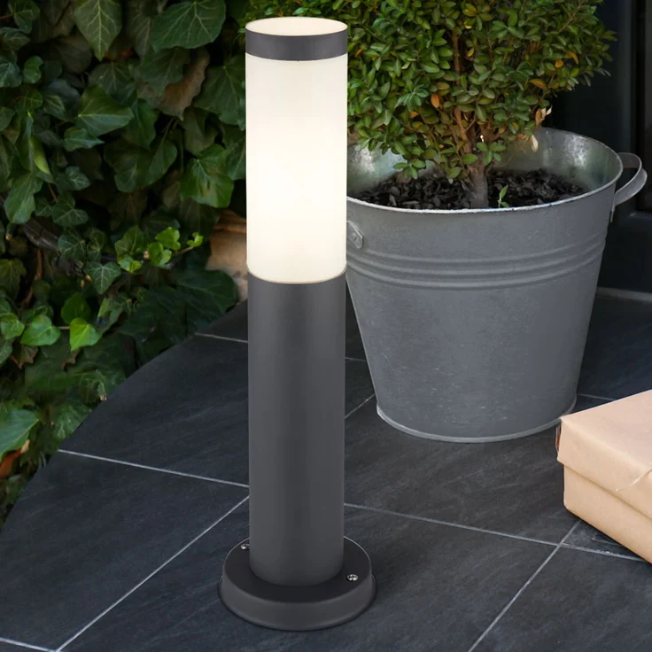 4er Set Sockelleuchte, Edelstahl anthrazit, Höhe 45 cm – Bild 7