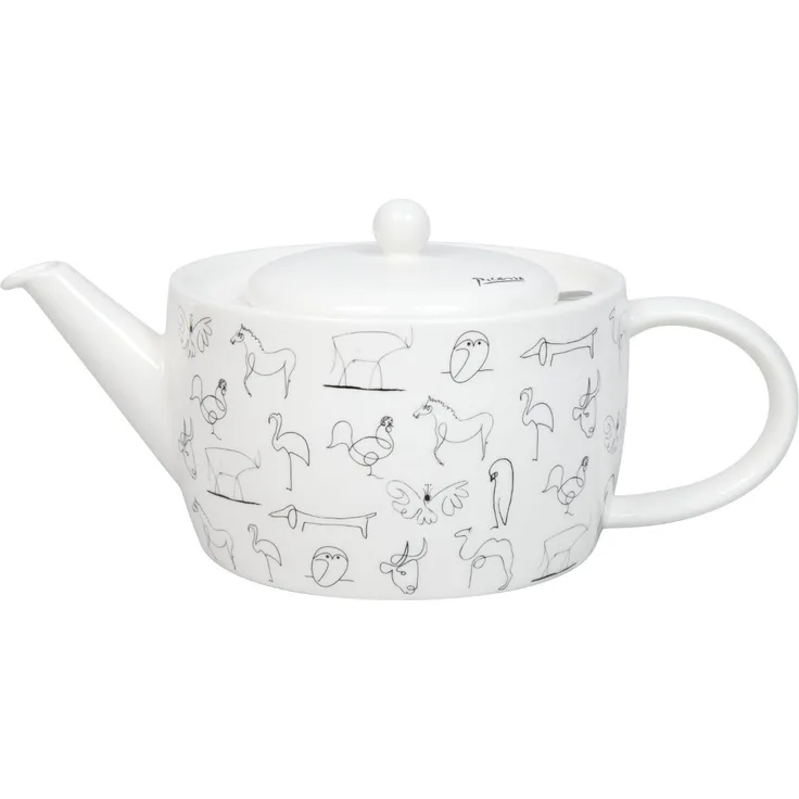 KÖNITZ 1152630104 Teekanne Picasso Animaux (Tiere) - 1400 ml, mit Deckel und Sieb / Kanne