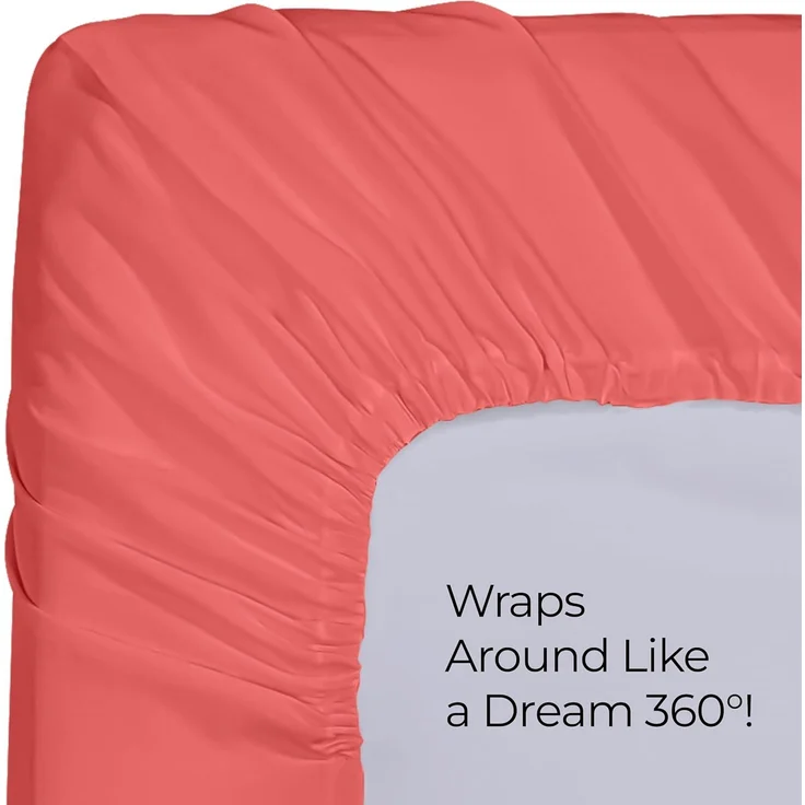 Utopia Bedding Spannbettlaken für Kingsize-Bett, Spannbetttuch, Tiefe Tasche, weiche Mikrofaser, einlauf- und lichtbeständig, pflegeleicht, nur 1 Spannbetttuch (Koralle) – Bild 6