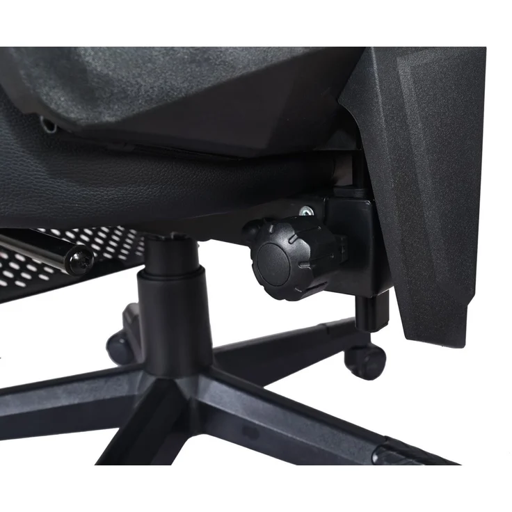 Carryhome 'COLE' Gaming Stuhl, Kunstleder schwarz, 59 x 108 x 56 cm, mit Fußstütze und Lordosekissen – Bild 2
