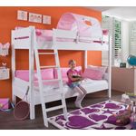Relita 'Stefan' Etagenbett weiß inkl. Matratzen und Tunnel 'Rosa/Weiß'