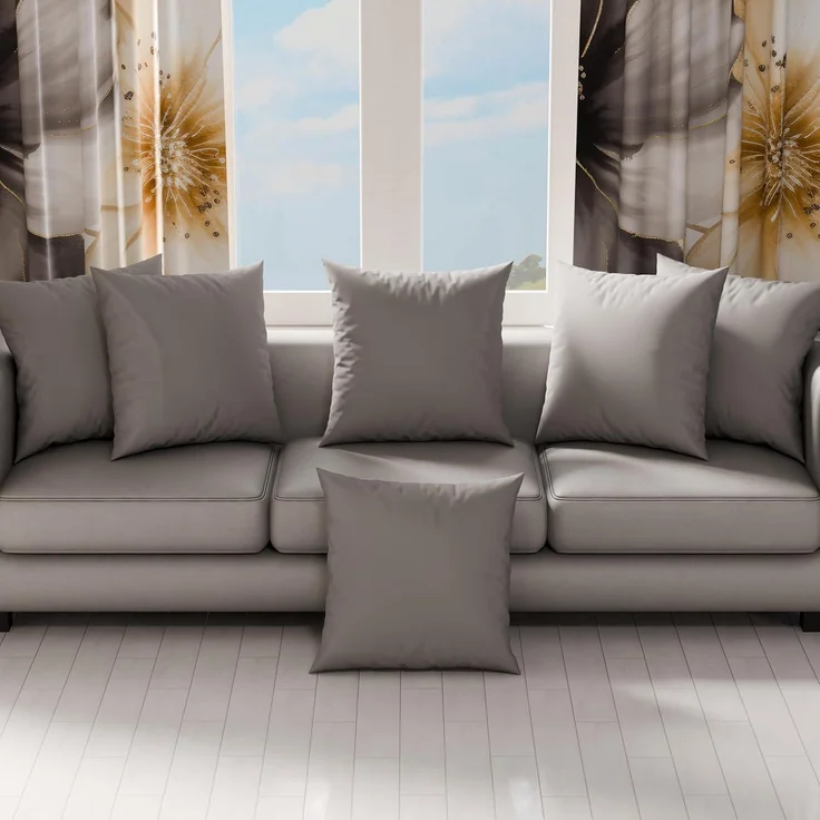 PETTI Artigiani Italiani – 2er-Set Kissenbezüge 60x60 cm aus Mikrofaser, Zierkissenbezüge für Schlafzimmer & Sofa, Uni Dunkelgrau, 100 % Made in Italy – Bild 3