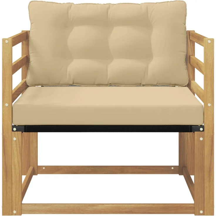 vidaXL Outdoor-Sofagarnitur Massives Akazienholz und Textilene Weiß 3439055 – Bild 5