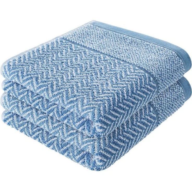 herzbach home Duschtücher Italiana 70x140 cm, (2-St), 500g/m², Premium-Qualität, 100% Baumwolle, gemustert – Bild 4
