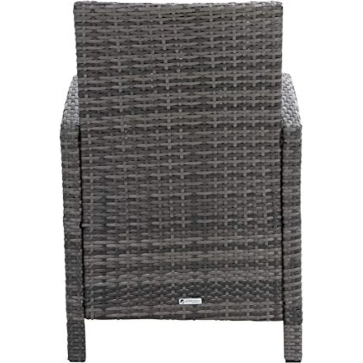 greemotion Polyrattan-Sessel Tessin, Gartensessel mit Kissen, 65 x 90 x 59 cm, Grau – Bild 5