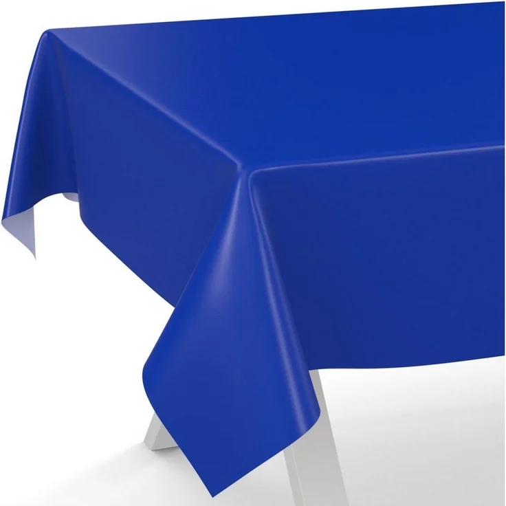 ANRO Tischdecke abwaschbar Wachstuch-Tischdecke Gartentischdecke (Einzelstück 1-tlg), wasserabweisend Einfarbig Blau Breite 140cm – Bild 1