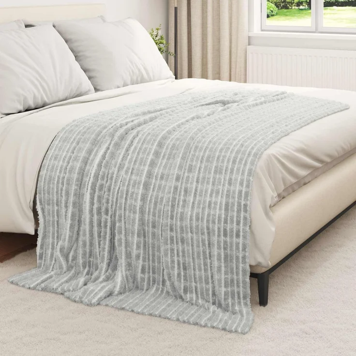vidaXL Wohndecken 6 stk. Grau 200 x 150 cm 4,5 kg Fleece 42016954 – Bild 3