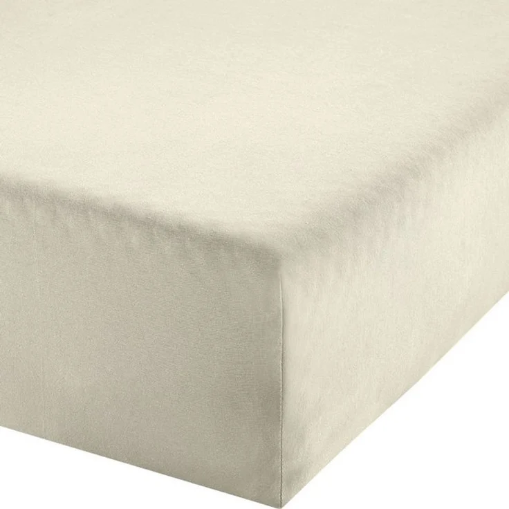 Erwin Müller 'Freising' Spannbettlaken, Gummizug: Rundumgummi, 1 Stück, Elasthan-Jersey-Stretch Uni, Wollweiß, Boxspringbett | 90x190 - 100x220 cm – Bild 4