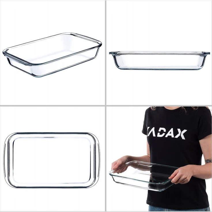 KADAX 2,2 l rechteckige hitzebeständige Glasform klein zum Backen von Glas – Bild 9