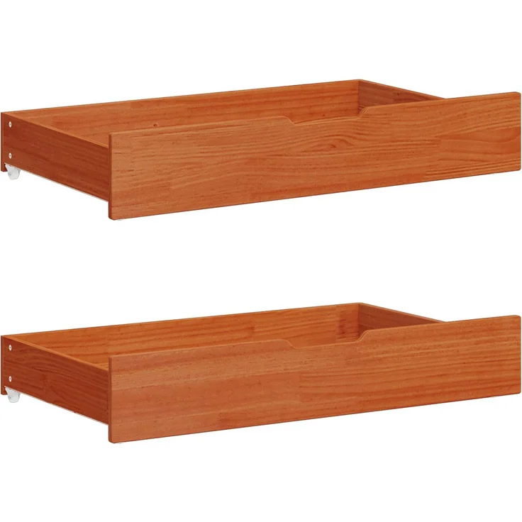 vidaXL Bettrahmen mit Schubladen Wachsbraun Massivholz Kiefer 3423809 – Bild 4