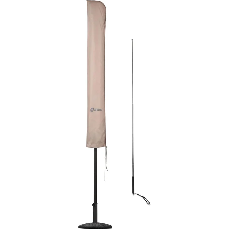 Sekey Schutzhülle für Ø 300 cm Sonnenschirm, Abdeckhauben für Sonnenschirm,100% Polyester, Taupe – Bild 1
