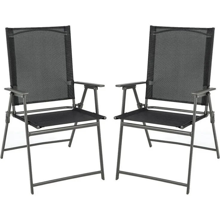 KOMFOTTEU Gartenstuhl Klappstuhl (Set, 2 St), mit Hochlehner & bequemer Armlehne