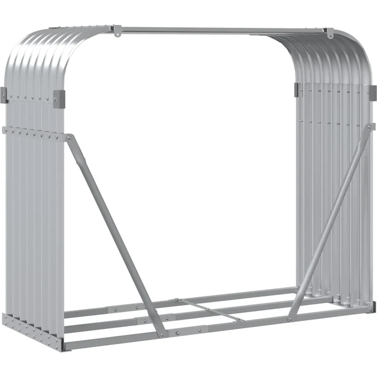 vidaXL Kaminholzunterstand Silbern 120x45x100 cm Verzinkter Stahl 364593 – Bild 5