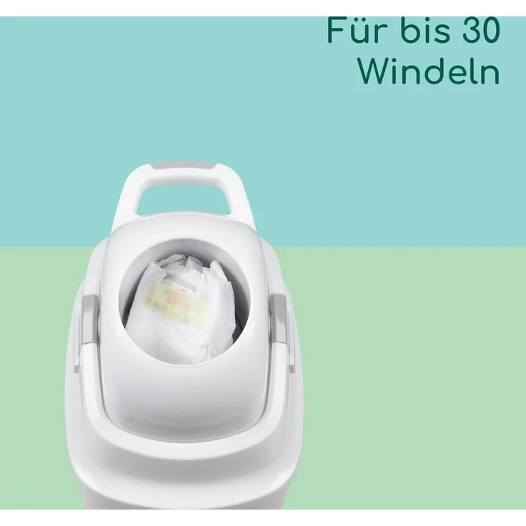 Bebeconfort geruchsdichter Windeleimer, Windeleimer, Deckel geruchsdicht, für alle Müllbeutel, für bis zu 30 Windeln, Bedienung mit einer Hand, praktische Größe, leicht zu reinigen, Grau – Bild 5
