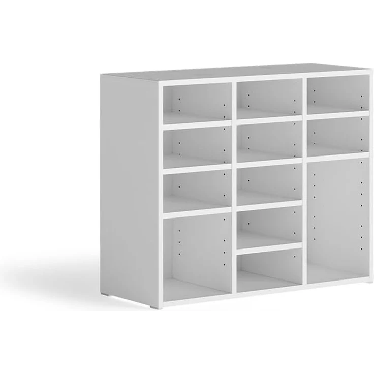 Schuhschrank Lysander Weiß 78.6 x 65.5 cm mit 12 offenen Fächern Vicco – Bild 1
