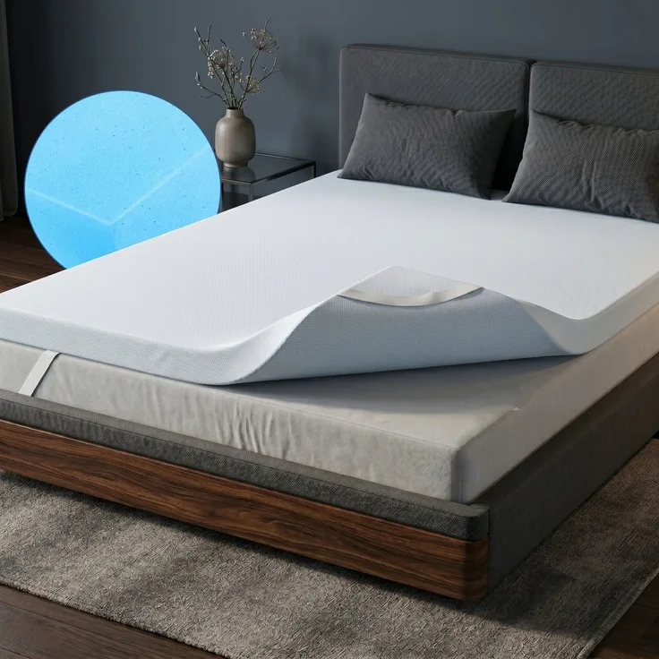 Arensberger Matratzen Topper LUXURY, 90x200cm, Gelschaum und Memory Gel Foam Matratzentopper, waschbar, geeignet für Federkern & Matratzen, Höhe 10cm
