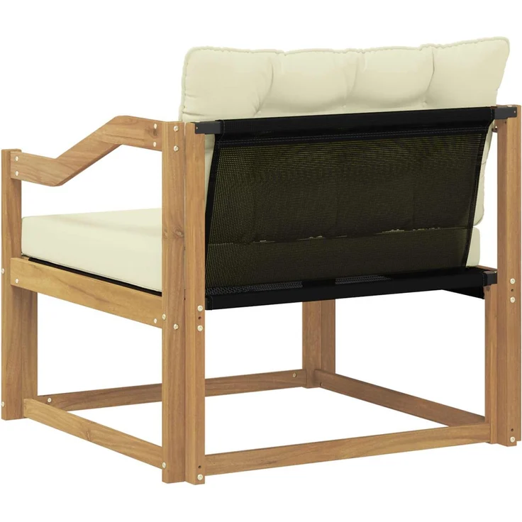 vidaXL Outdoor-Sofagarnitur Massives Akazienholz und Textilene Weiß 3439072 – Bild 7