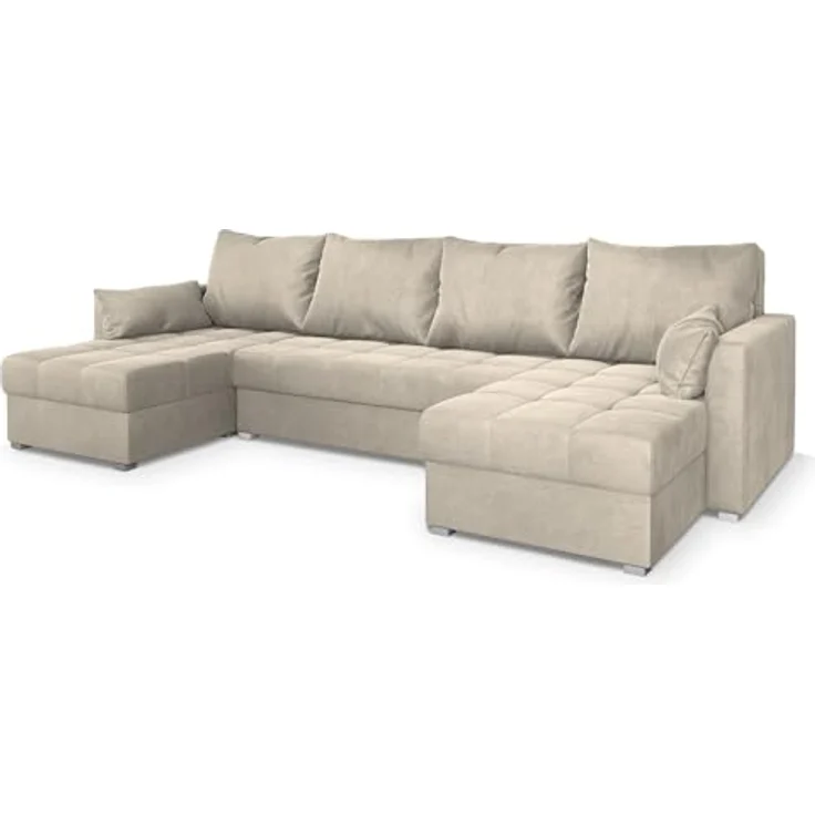Masseno Ecksofa NAKO, U-Form mit Schlaffunktion und Bettkasten, MONOLITH 04 – Bild 1