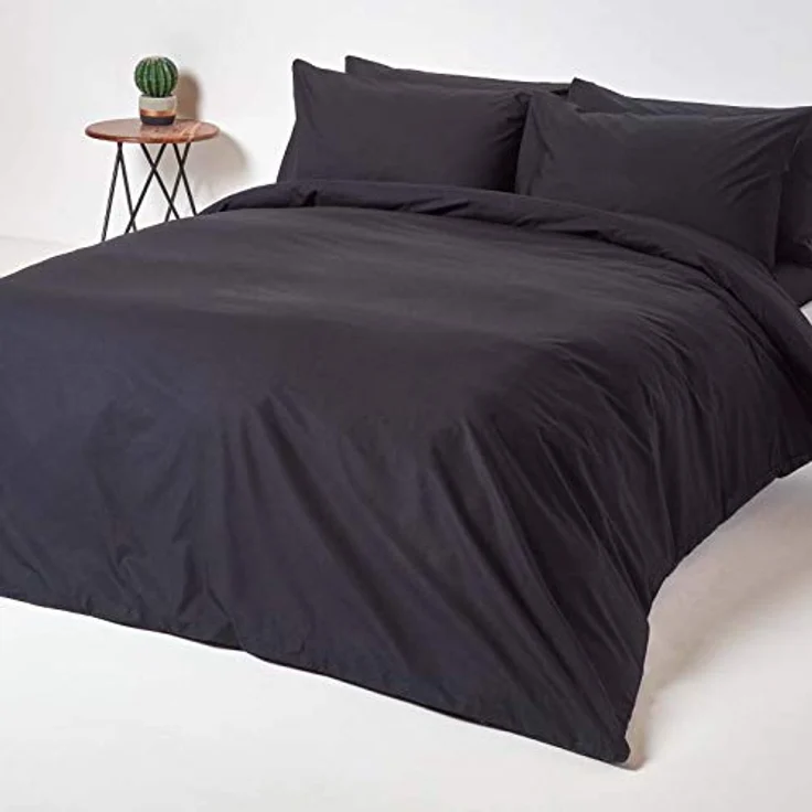 Homescapes Perkal-Spannbettlaken, Schwarz, 90x190 cm, 100% Baumwolle, Oeko-Tex®, hypoallergen, mit Rundumgummi – Bild 4