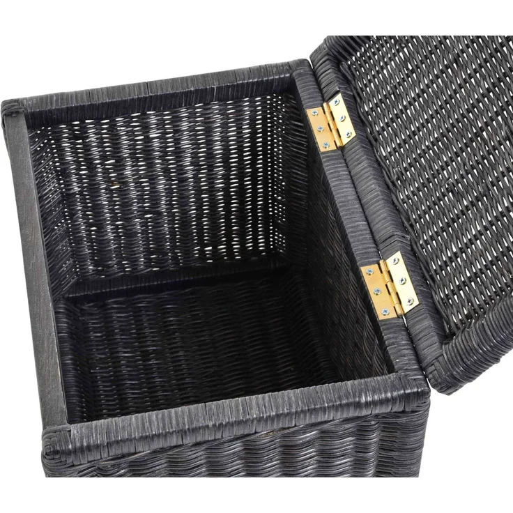 Krines Home Aufbewahrungskorb Hoher Korb mit Deckel Rattan geflochten Regalkorb Aufbewahrungsbox, Mit Inlett – Bild 3