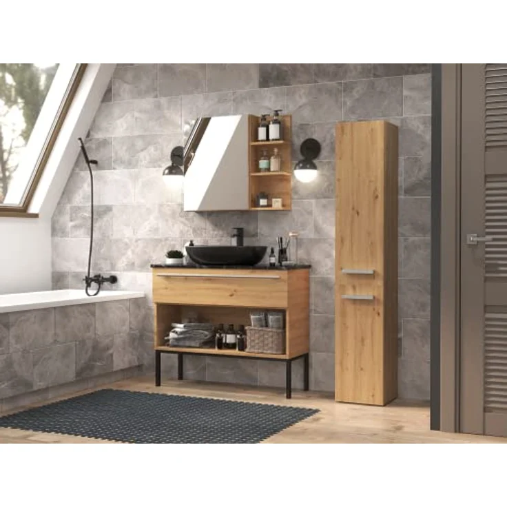 ibonto Hochschrank Badezimmerschrank: Elegantes & Praktisches Aufbewahrungsmöbel – Bild 3