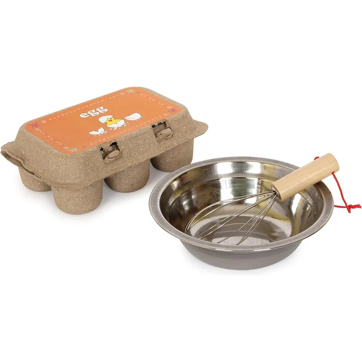 small foot Eierschmaus, Set mit 6 Holzeiern, Zubehör für die Kinderküche / Kaufmannsladen, für Kinder ab 3 Jahren, 5666