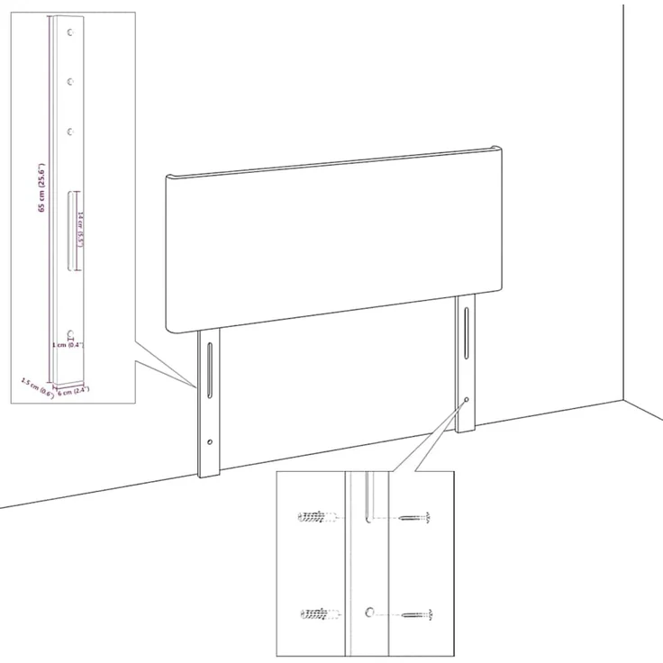 vidaXL Kopfteil Dunkelgrau 144 cm Samt Grau (Art-Nr 42007158) – Bild 8