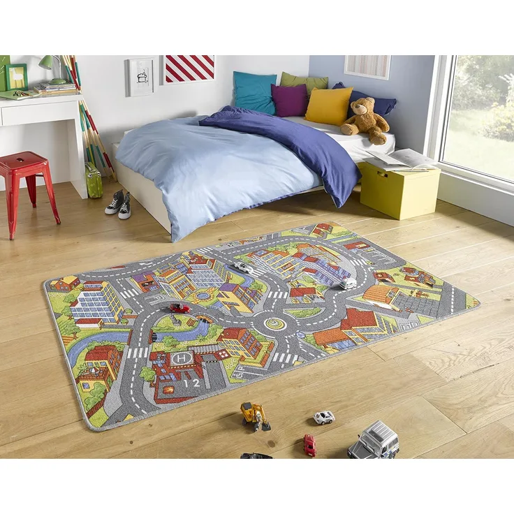 Hanse Home Spielteppich Kinderteppich Smartcity grau 90x200 cm