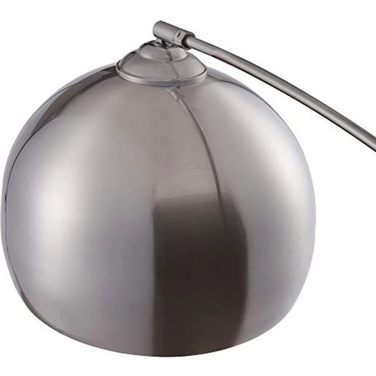 Teamson Home Bogenlampe Gebogene Stehlampe aus Metall mit Marmorimitat-Sockel grau – Bild 7