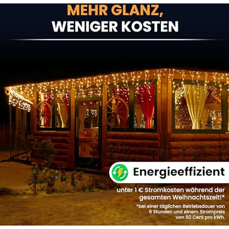 Gartenpirat LED-Lichterkette Eisregen LED-Beleuchtung Weihnachtsdeko für außen mit Timerfunktion, 4,2 m – Bild 4