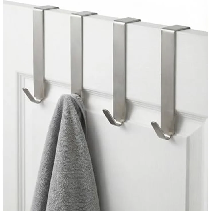 MDCASA Türhaken Türhaken bis 1,5 cm Türfalz, Innentüren mit Falz, Zimmertüren, (Set, 4 Stück), speziell für die Tür Außenseite – Bild 2