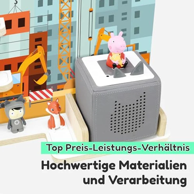 stadtecken Kinder Regal für Musikbox I Geeignet für die Toniebox und ca. 50 Tonies I Perfekte Aufbewahrung für Kinderzimmer I zum Aufstellen oder Aufhängen (Baustelle, Mittel) – Bild 5