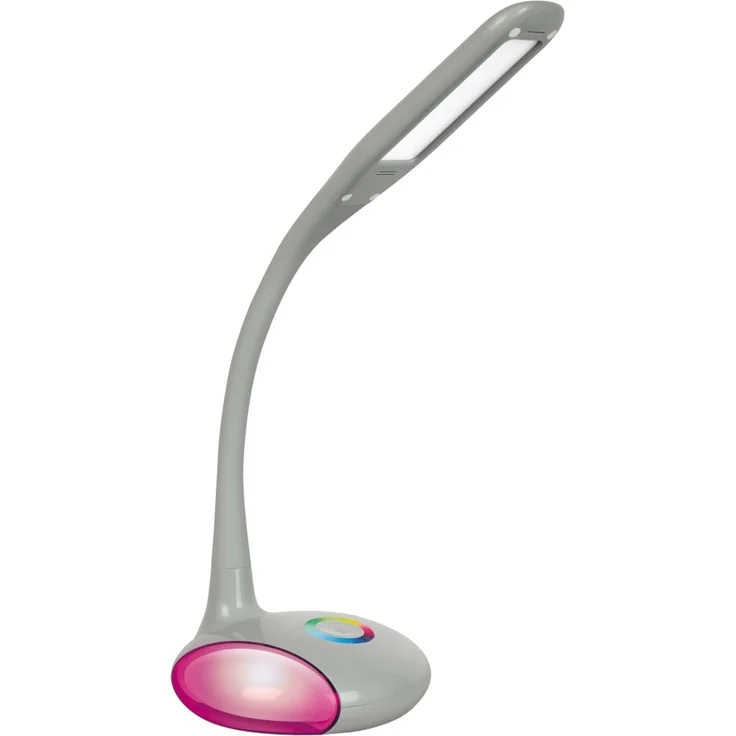 Activejet LED-Tischleuchte VENUS GREY mit RGB-Sockel Grau Kunststoff Schlafzimmer Kinderzimmer Universal Modern CE RoHS ISO 9001 ISO 14001 Nicht austauschbare(s) Leuchtmittel