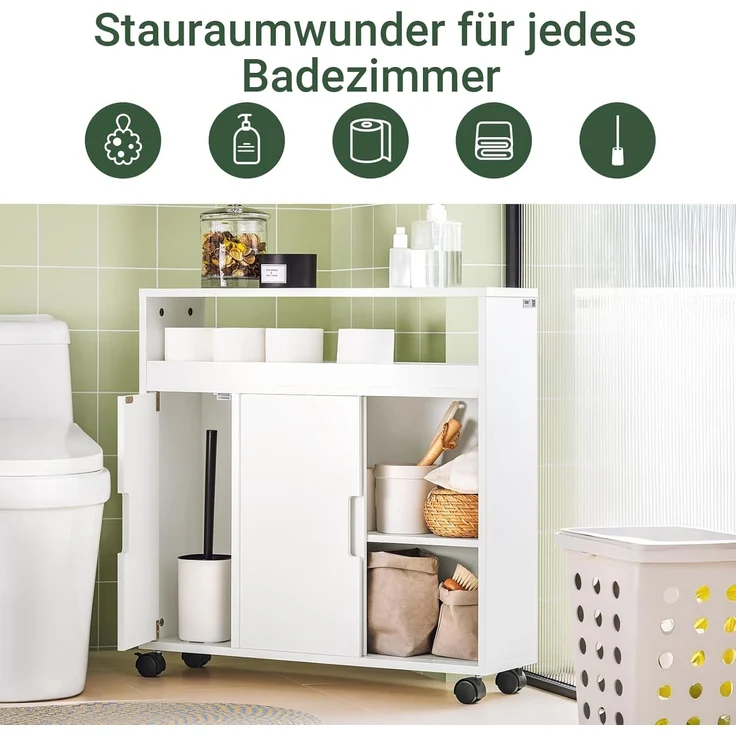 SoBuy Regal BZR31/BZR02, Nischenschrank Badrollwagen Badschrank – Bild 3