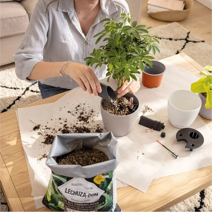 Lechuza Pflanzgefäß-Set Classico Color 12 Kunststoff weiß Ø 13,2 x 11,8 cm – Bild 2