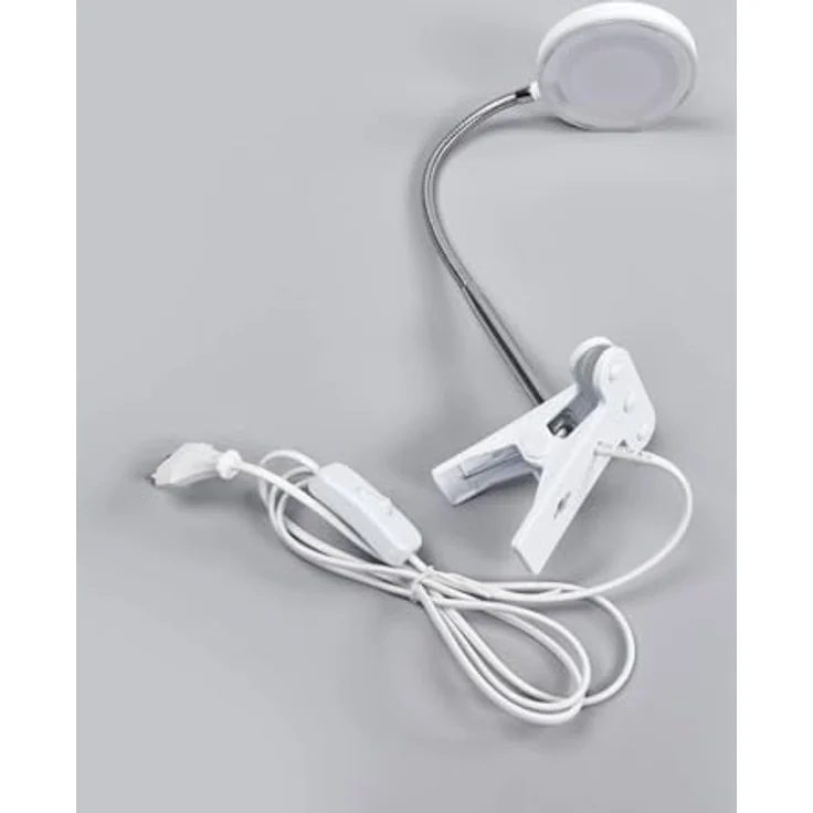 Lindby Klemmleuchte 'Milow', moderne LED Tischlampe, weiß, 36 cm hoch mit Schalter – Bild 6