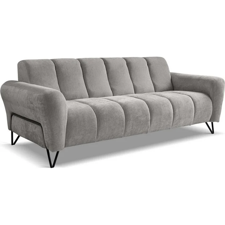 Beautysofa Polstergarnitur VOLARE mit Metallbeine in Schwarz, 3-Sitzer Sofa +2-Sitzer Sofa + Sessel – Bild 3