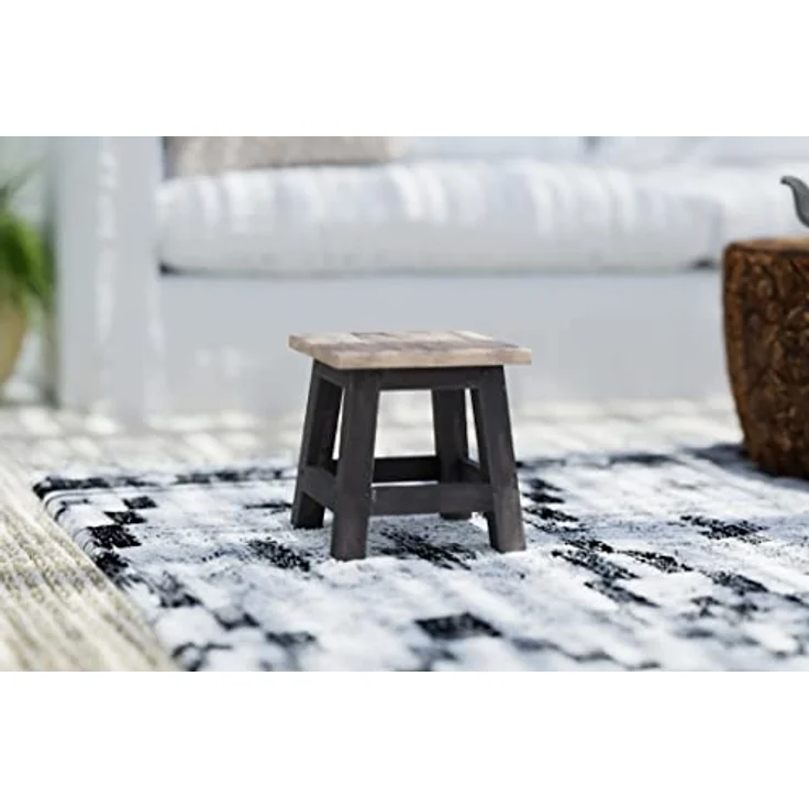 DESIGN DELIGHTS Hocker Fusshocker PALO, 27x26cm (HxB), rustikaler Holzhocker Massivhocker – Bild 3