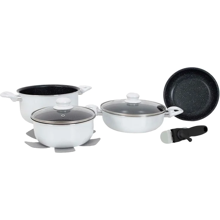 Gimex WHITE LINE Kochtopfset Koch-Set Kochgeschirr Camping-Geschirr – Bild 2