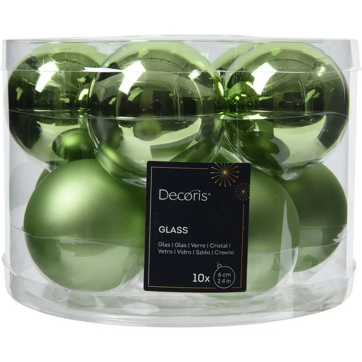 Kaemingk Weihnachtsbaumkugel, Weihnachtskugeln Glas 6cm x 10 Stück - Grüntee – Bild 3