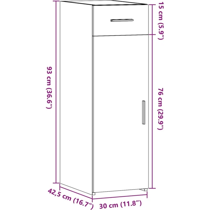 vidaXL Sideboard Sonoma-Eiche 30x42,5x93 cm Holzwerkstoff 846273 – Bild 11