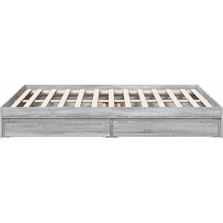 vidaXL Bettgestell mit Schubladen Grau Sonoma 160x200 cm Holzwerkstoff 3280648 – Bild 6